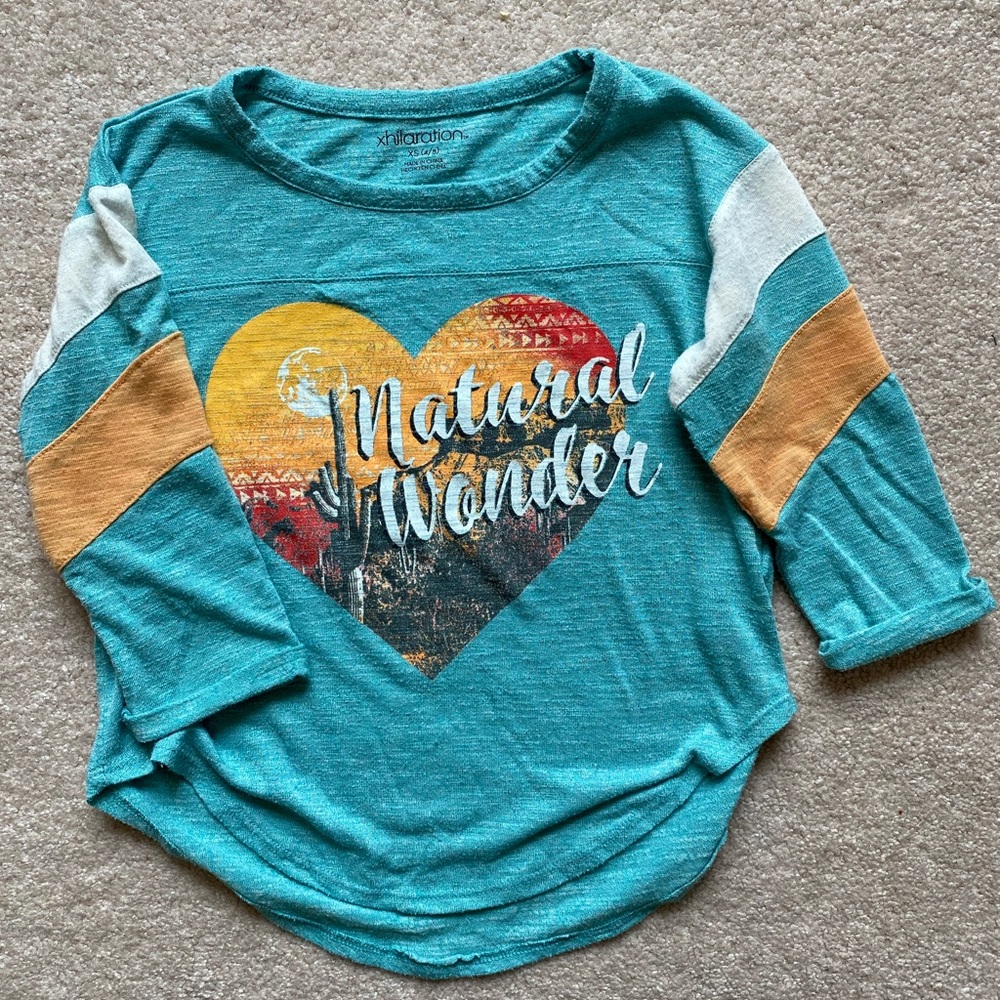 Vintage Style Girls Shirt - Cozy 3/4 Sleeve
